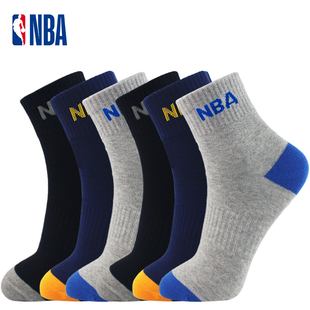 NBA男士 棉袜纯色低调男袜 商务休闲运动袜子中筒高帮篮球跑步四季