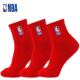 NBA本命年大红色休闲运动袜子毛巾底加厚男士 马年鸿运结婚红棉袜