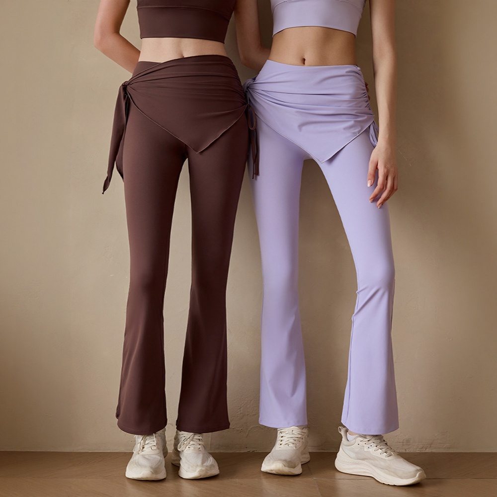 防走光假两件瑜伽裤遮臀健身裤