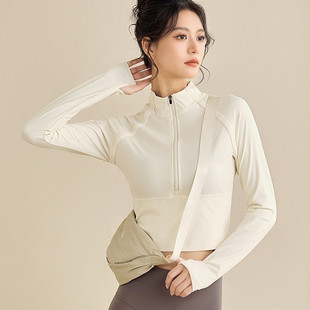 秋冬室内健身衣大码运动长袖女子训练跑步上衣短款显高瑜伽服大码