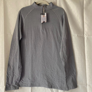 德国单男士 上衣 户外拉绒保暖运动健身跑步高弹速干半拉链套头长袖