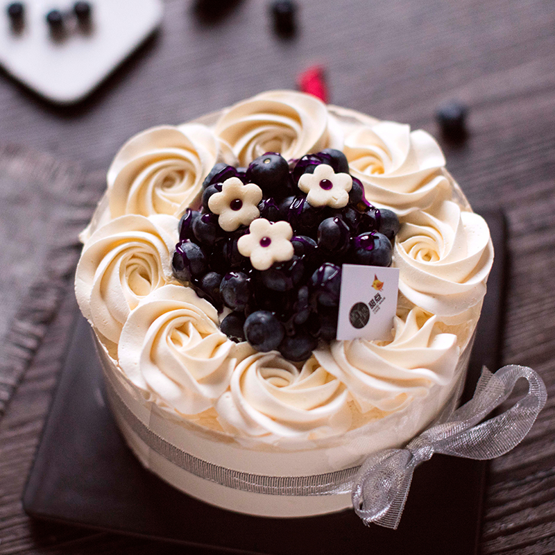 猪丫手造动物奶油水果芒果蓝莓新鲜生日蛋糕低糖低脂济南同城配