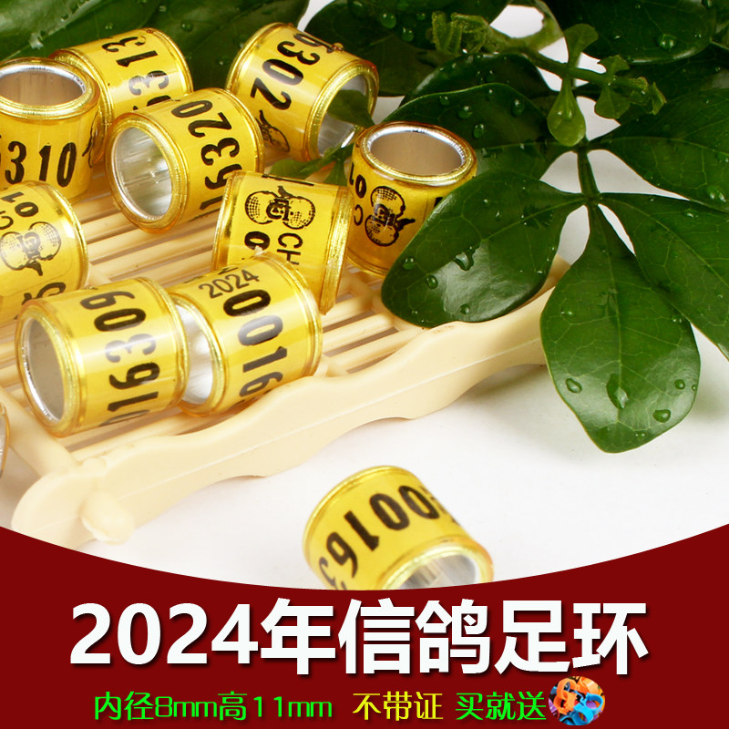鸽子脚环2024年信鸽足环不带证仿真统一环鸽环赛鸽种鸽记号环用品