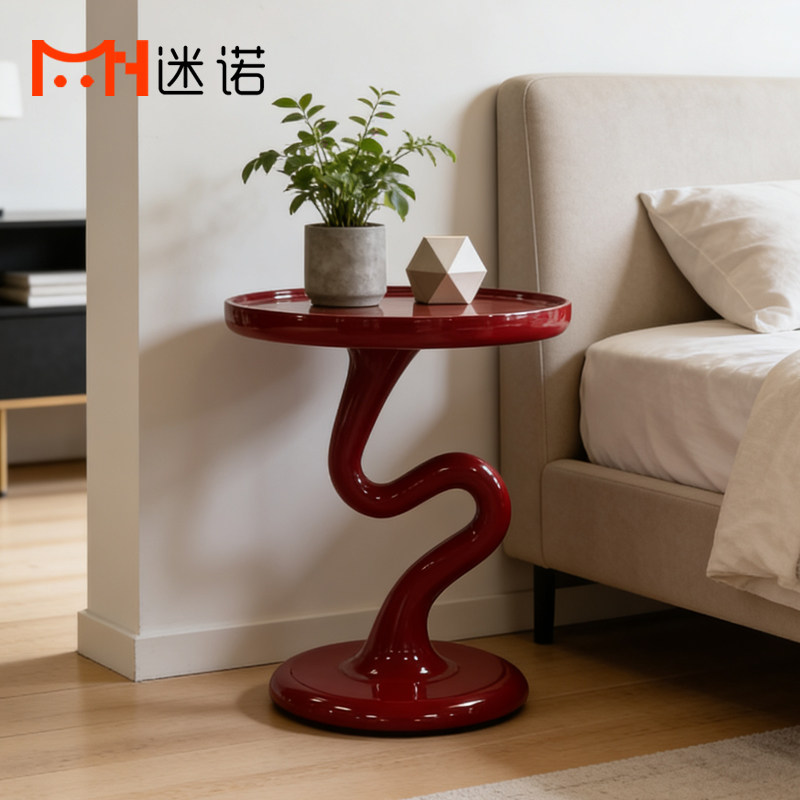 北欧设计师轻奢网红边几时尚床头柜创意艺术圆形角几客厅小茶几
