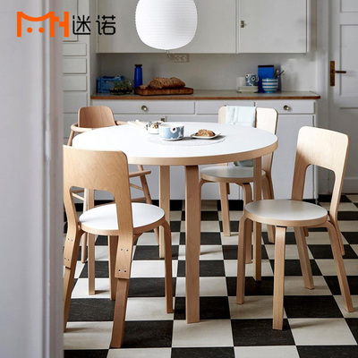 小户型白色-4腿圆桌100cm设计师