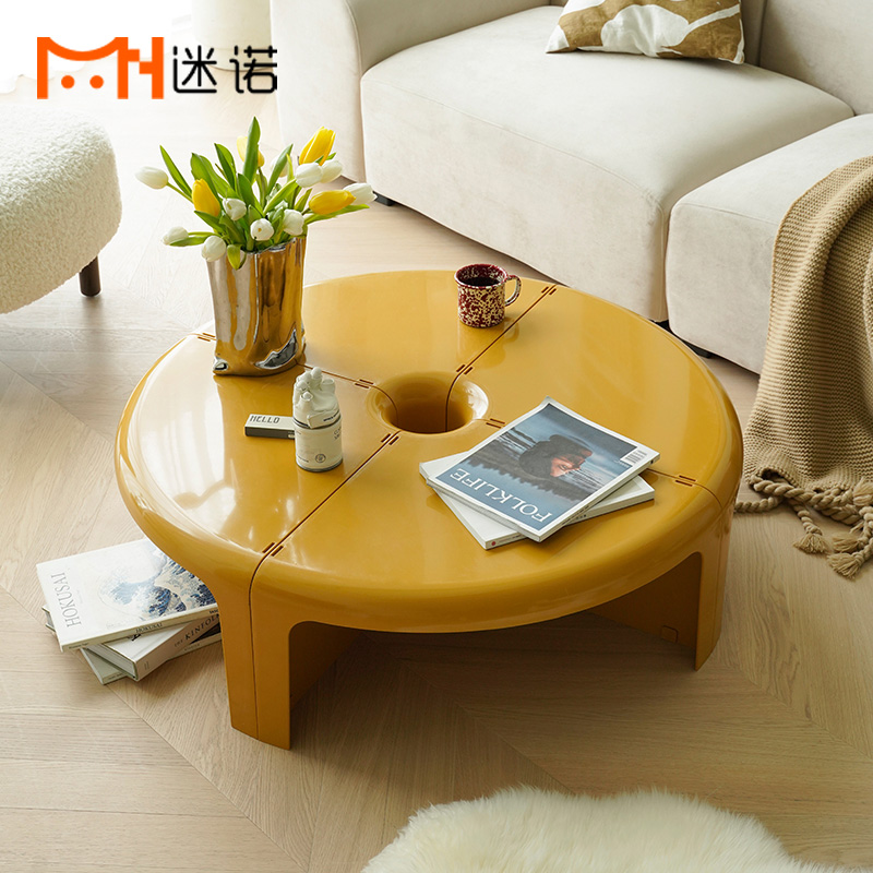 北欧设计师中古网红圆形茶几