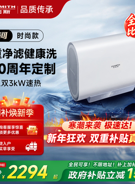 国补AO史密斯佳尼特银河电热水器60/80升HT1S家用超薄1级节能洗澡