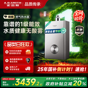 TC3 AO史密斯佳尼特1级能效16L精钢燃气热水器TJ3 政府补贴20%