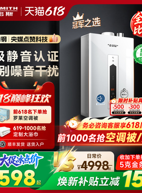 【一级静音】ao史密斯精钢燃气热水器16升恒温耐用官方CSCWi/TEW