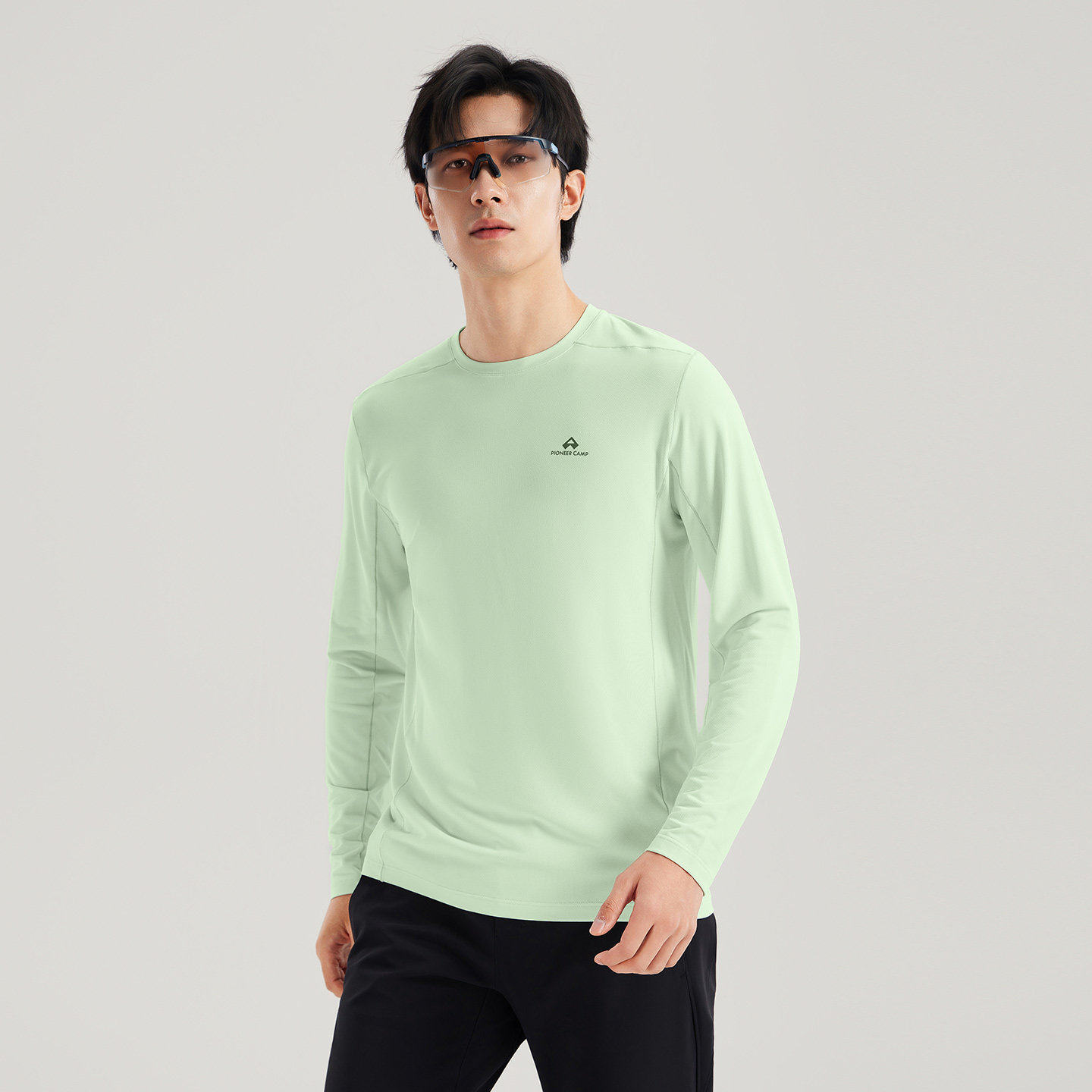 拓路者网眼速干长袖T恤男2025秋季新款薄款登山徒步吸汗内搭上衣