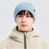 拓路者美利奴羊毛帽男女冬季 帽子加厚黑色冷帽保暖护耳针织毛线帽