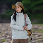 拓路者户外防风防水硬壳压胶单冲外套女露营进藏羽绒登山服冲锋衣
