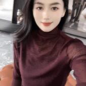 纱网拼接洋气显瘦上衣韩系半高领烫钻长袖 2025春夏新款 时尚 T恤女