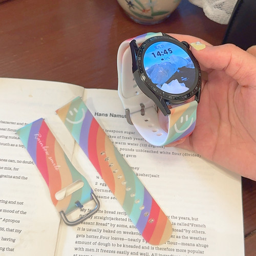 硅胶彩虹笑脸新款表带