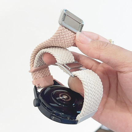 编织拼色尼龙回环磁吸GT4适用gt2华为GT3手表watch4pro表带Magic2