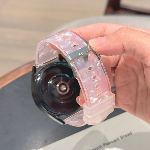 贝壳纹硅胶果透明表带