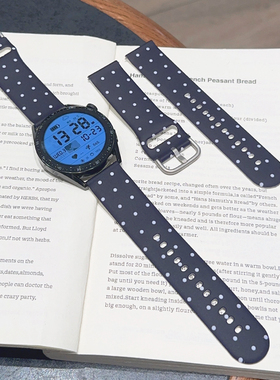 黑色波点GT4硅胶表带适用华为手表gt5小众GT3女款watch4pro小米22