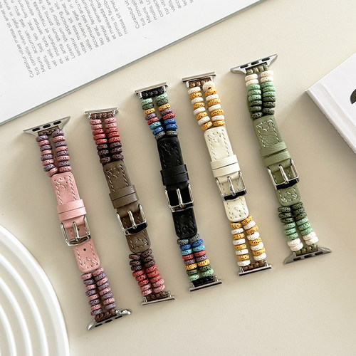 民族风真皮新款小蛮腰火山石表带