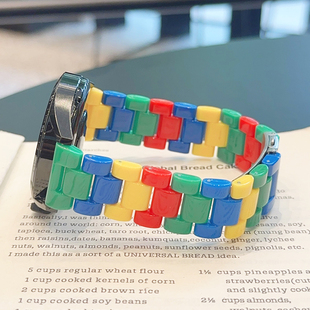 积木树脂金属GT5适用华为3手表watch4pro表带iwatch苹果S10小米S4