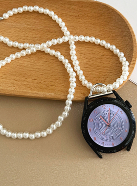 仿珍珠项链挂脖适用华为手表gt5链条GT4防丢吊坠watch4pro表带GT3