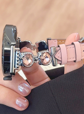 猫咪金属皮革链条GT6适用华为GT3手表watch5表带SE苹果11小米9pro