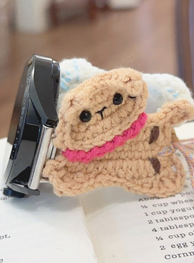 毛线手工猫咪针织GT5适用华为GT6手表watch4pro表带苹果S11高级感