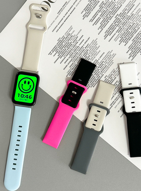 运动硅胶拼色S4适用小米手环8pro表带红米watch4手表color2新款s3