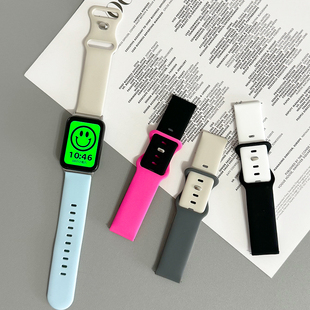 运动硅胶拼色S4适用小米手环8pro表带红米watch4手表color2新款