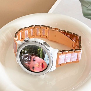 高级感金属拼色树脂GT5适用华为GT3手表watch表带GT4苹果小米荣耀