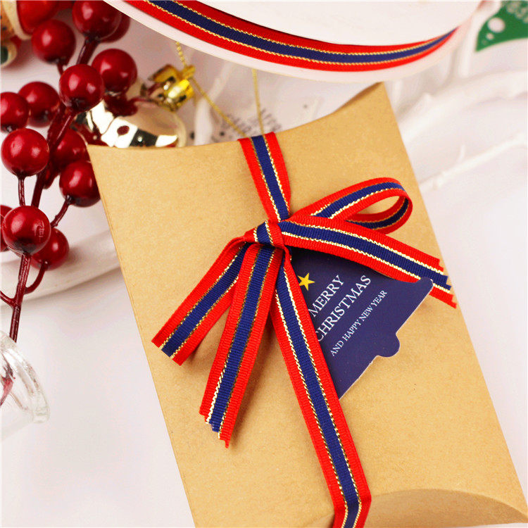 2米价 圣诞节主题款圣诞红蓝红带金线包装丝带 礼品盒装饰配件绳