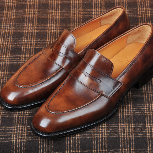 定制 JIMJUN Penny loafer 乐福鞋便士鞋男士皮鞋 手工皮鞋男鞋