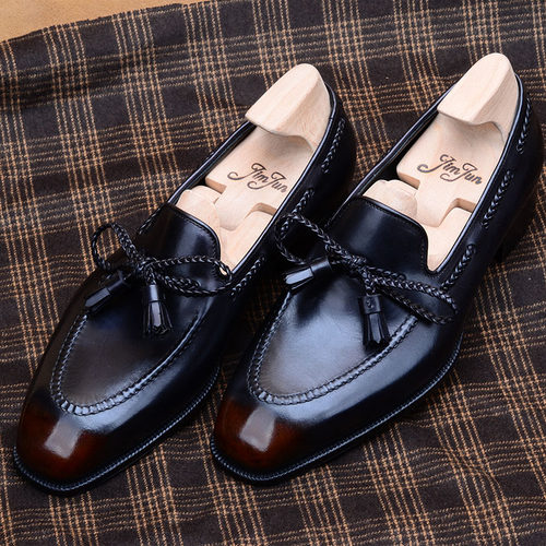 JIMJUN loafer 乐福鞋 透气皮底皮鞋正装手工定制固特异工艺男鞋