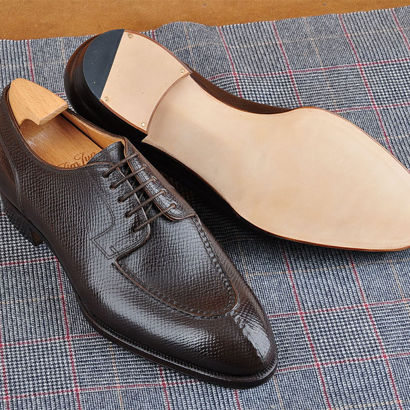 JIMJUN Derby德比 Pie Crust Apron正装鞋手工鞋固特异定制皮鞋男