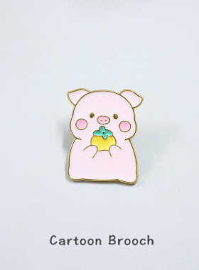卡通小猪胸针日系可爱徽章金属女胸花动物扣针衣服包包配饰