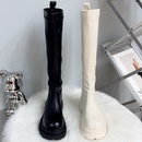 胖妹妹长靴女时装靴秋冬骑士厚底长筒靴平底秋季大码高筒靴子百搭