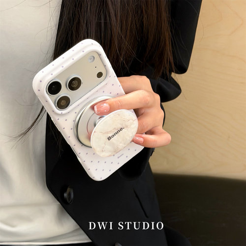 韩系ins波点磁吸支架手机壳