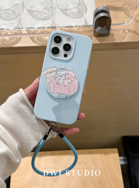 DWI STUDIO复古新年圣诞红色毛绒花花手机壳17promax适用苹果16promaxiPhone16壳15/14