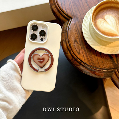 高级磁吸爱心支架手机壳