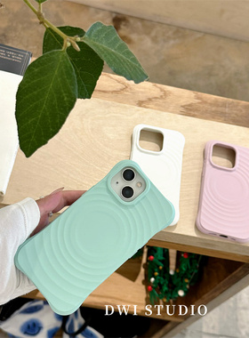 DWI STUDIO高品质真液态磁吸波漾青山玉手机壳16promax/14适用苹果15pro/17promax/13新款iPhone16双层印花壳