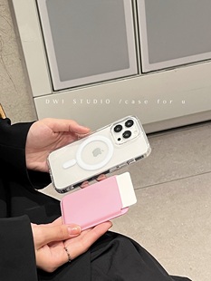 DWI STUDIO简约少女心磁吸卡包手机壳适用苹果17promax/13新款iPhone15pro/11/13promax女生16Promax