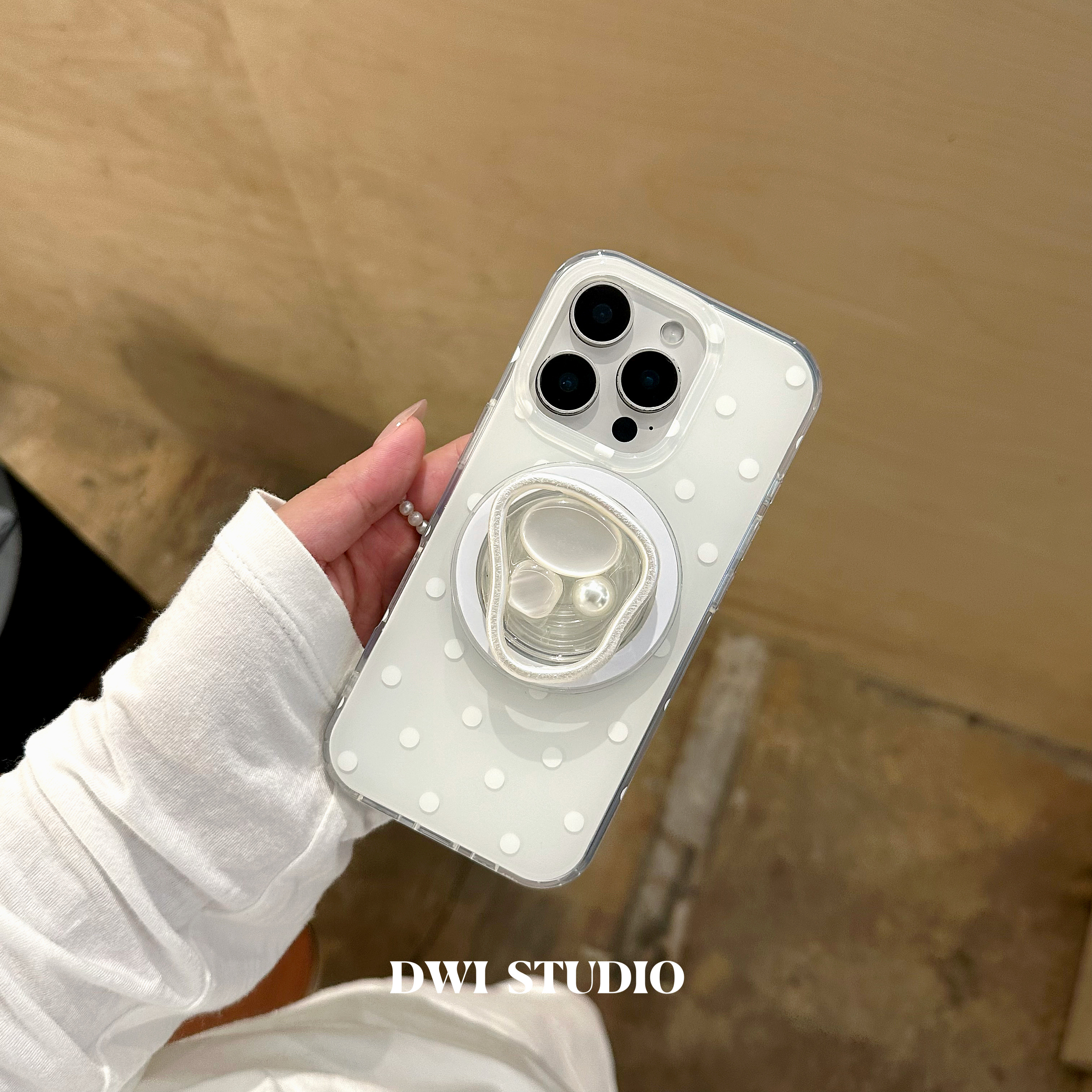 小众清冷感白波点珍珠宝石