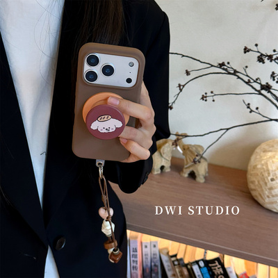 可爱焦糖面包小狗挂绳手机壳