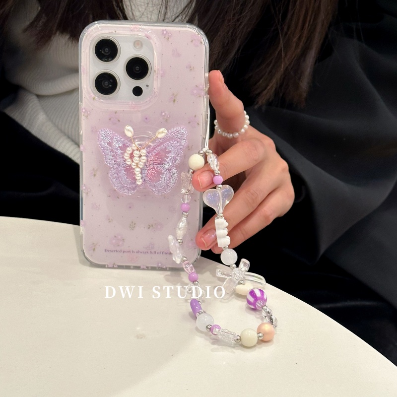 ins法式春天甜美紫碎花蝴蝶