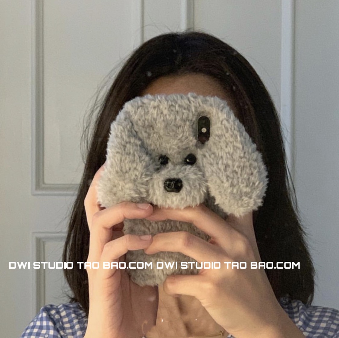 可爱泰迪小狗毛绒手机壳