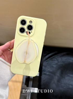 DWI STUDIO复古新年圣诞红色毛绒花花手机壳17promax适用苹果16promaxiPhone16壳15/14