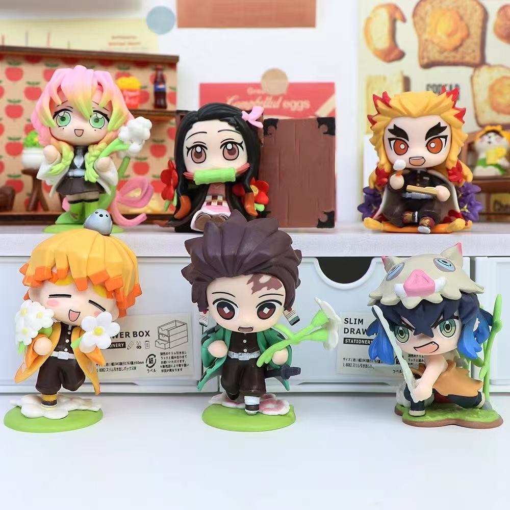 鬼灭之刃诞生花系列盲盒动漫二次元手办潮流玩具生日礼物摆件模型