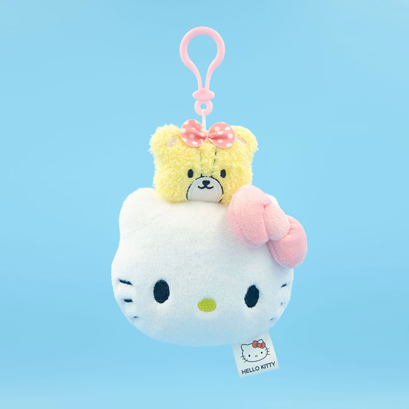 三丽鸥授权头型吊饰毛毯熊美乐蒂儿童毛绒玩具公仔挂件钥匙扣玩偶