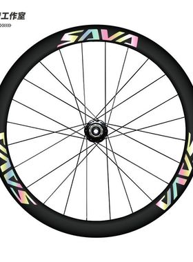SAVA公路车战风A7激光鹰眼轮组贴纸自行车轮组个性定制改色防水