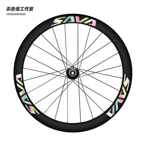 SAVA公路车战风A7激光鹰眼轮组贴纸自行车轮组个性定制改色防水