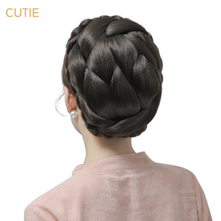 娇滴滴高仿真古装旗袍盘发髻花苞头特大号新娘古典舞台秀禾假发包